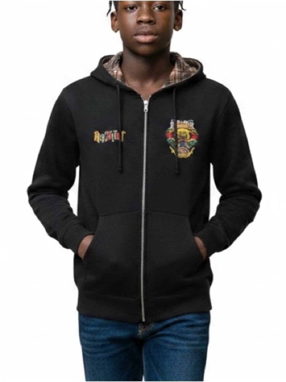 Ruff n Tuff NWT Black Zip-Up Hoodie Jacket with Hood Lining